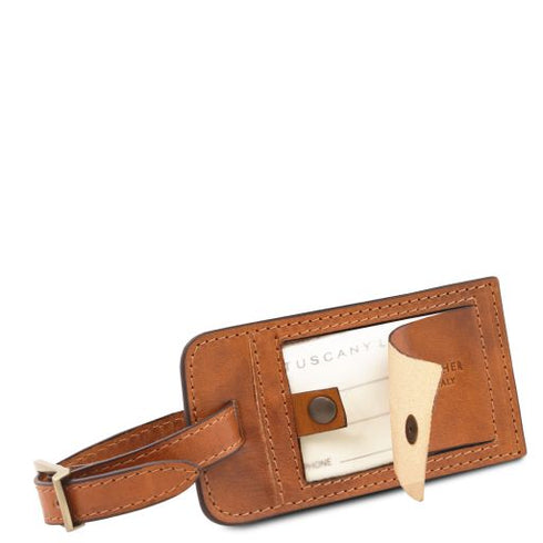Matte leather luggage tag
